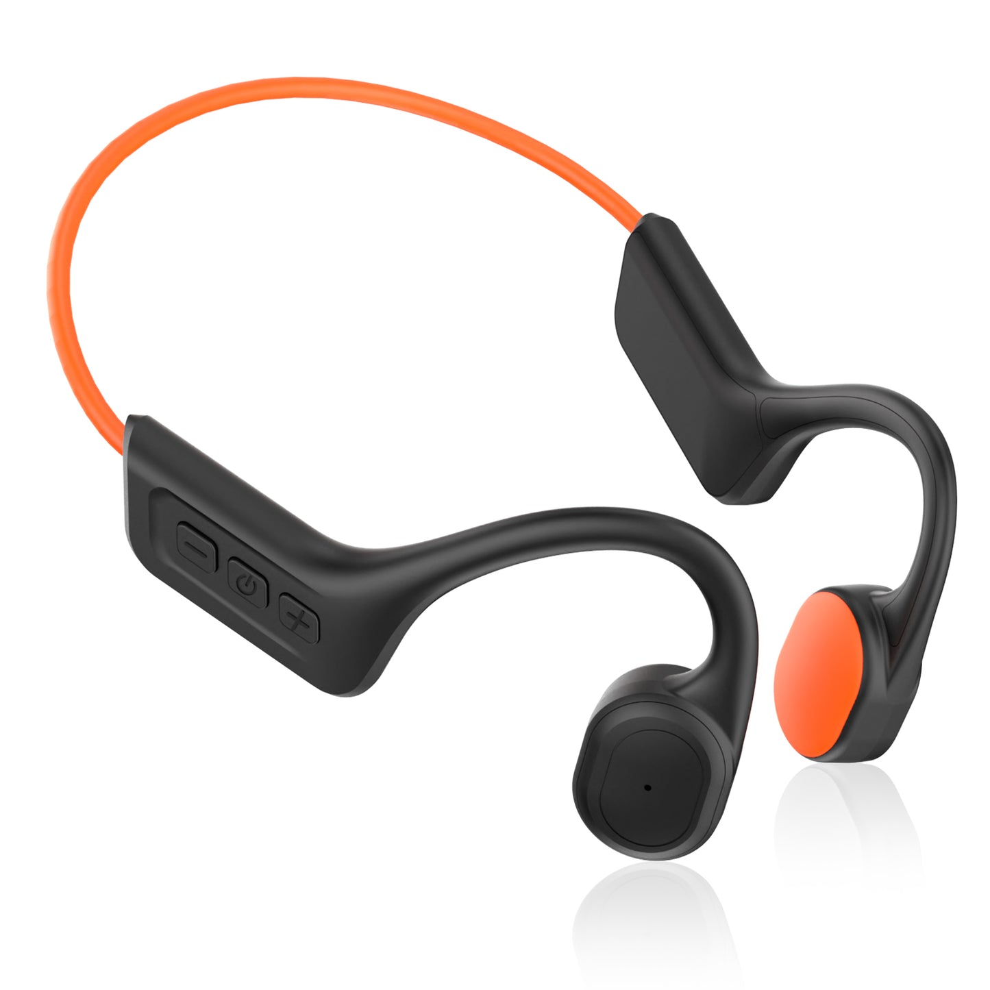 CelsusSound S800C Bone Conduction Headphones, Open-Ear Bluetooth 5.3 Headphones with Mic, IPX7 Waterproof Sports Earbuds Wireless Earphones for Running Workout Cycling, 1.5 Fast Charging and 10H Working Time (Orange)