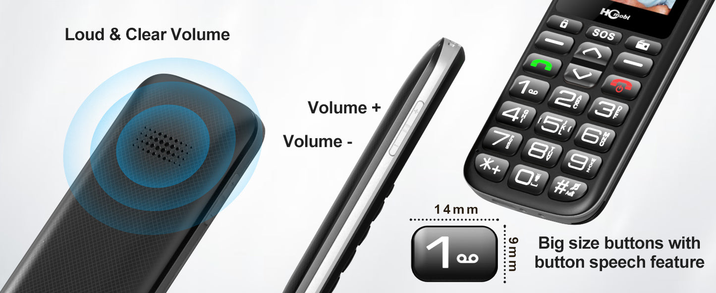 Teléfono celular Senior Adulto Mayor 4G, Dual SIM, pantalla 1.77″, botón  SOS – SIPO