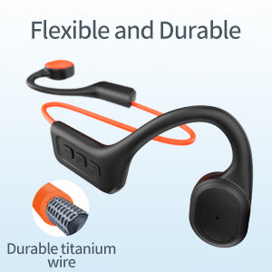 CelsusSound S800C Bone Conduction Headphones, Open-Ear Bluetooth 5.3 Headphones with Mic, IPX7 Waterproof Sports Earbuds Wireless Earphones for Running Workout Cycling, 1.5 Fast Charging and 10H Working Time （Orange）